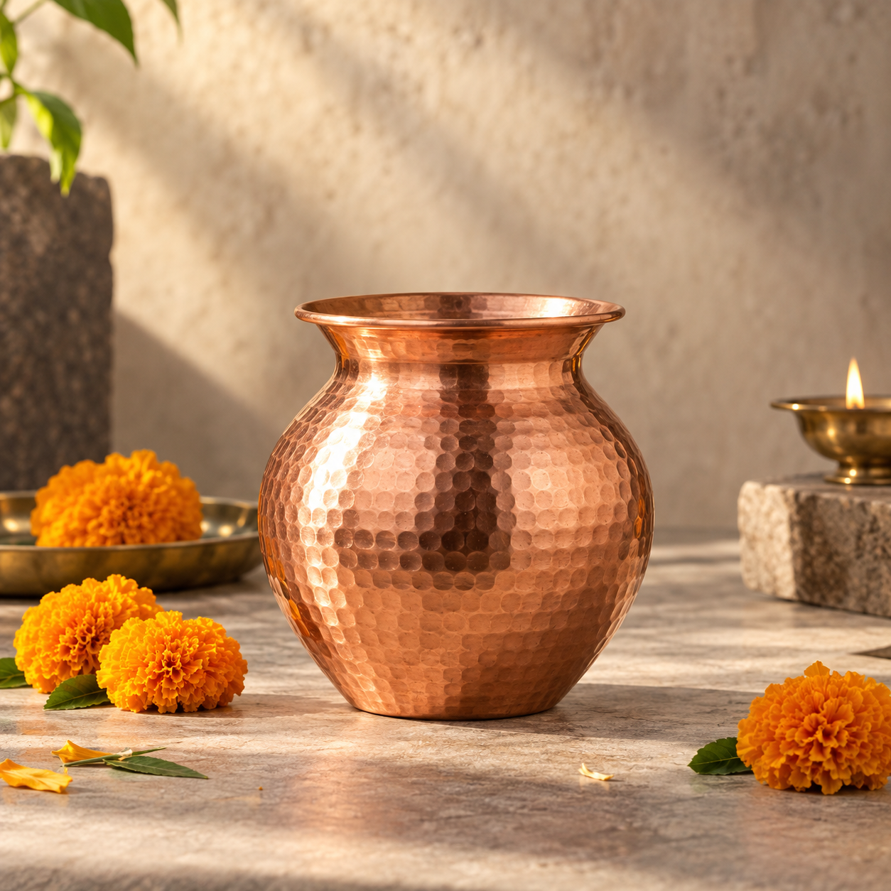 Copper Kalash Puja Set